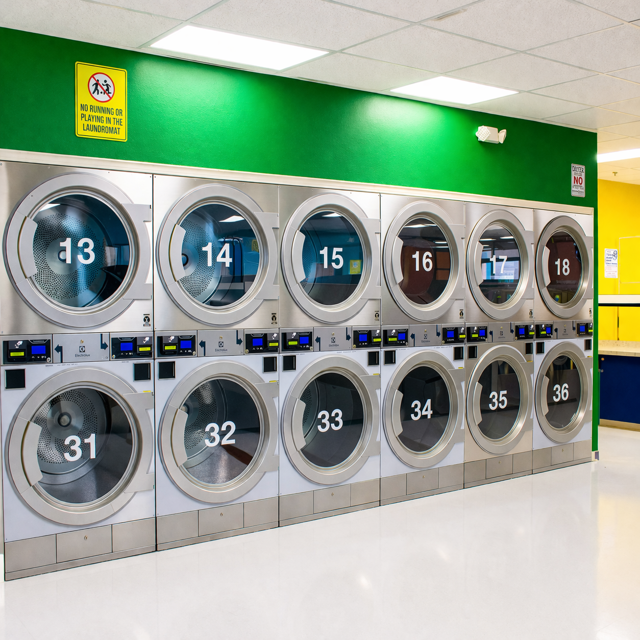 Fresh & Clean Wall Of Dryers